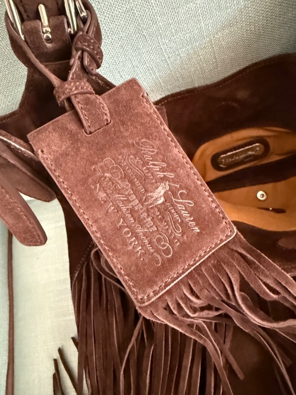 Ralph Lauren Fringe suede shoulder bag - Picture 13 of 14